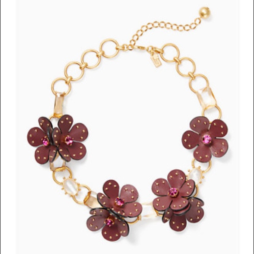 KATE SPADE ♠️ Blooming Bling Leather Necklace
